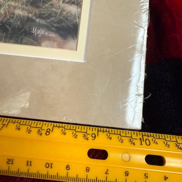 Maija 1993 Vintage Aspen Gold Native American Woman and Wolf Art Print 10x10 - Picture 6 of 11